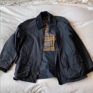 Waxed Barbour Jacket Navy